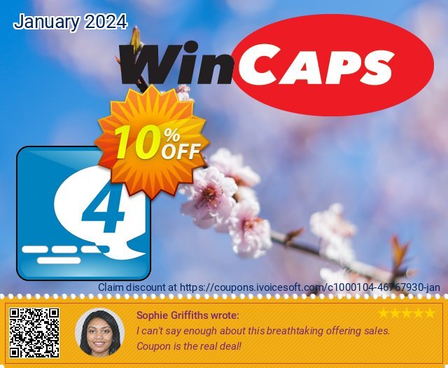 WinCaps Q4 1-year License discount 10% OFF, 2022 4th of July discount. 10% OFF WinCaps Q4 1-year License, verified