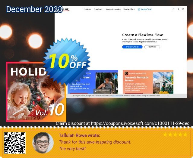 Holiday Pack Vol.10 for PowerDirector discount 10% OFF, 2024 Spring offering sales. Holiday Pack Vol.10 for PowerDirector Deal