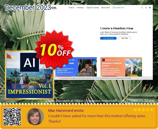 Impressionist AI Style Pack Vol. 1 for PowerDirector discount 10% OFF, 2024 World Heritage Day deals. Impressionist AI Style Pack Vol. 1 Includes AI Style Plugin Deal