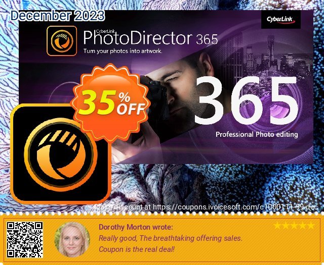 PhotoDirector 365 discount 35% OFF, 2024 Spring promo. 35% OFF PhotoDirector 13 Ultra, verified