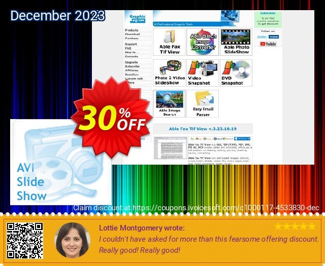 AVI Slide Show faszinierende Promotionsangebot Bildschirmfoto