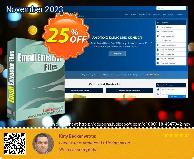 LantechSoft Email Extractor Files verwunderlich Außendienst-Promotions Bildschirmfoto