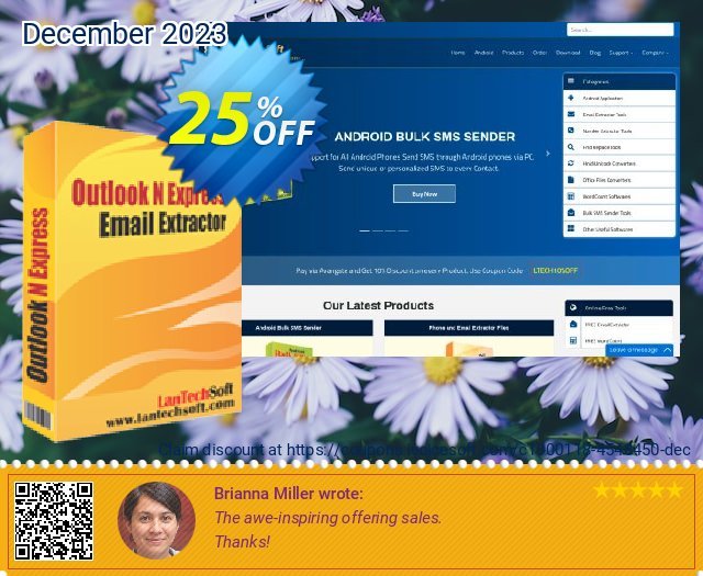 LantechSoft Outlook N Express Email Extractor klasse Verkaufsförderung Bildschirmfoto