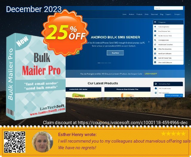 LantechSoft Bulk Mailer Pro yg mengagumkan kupon Screenshot