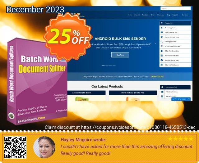 LantechSoft Batch Word Document Splitter fantastisch Preisnachlässe Bildschirmfoto