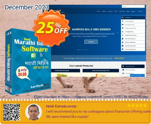 LantechSoft Marathi Excel Billing Software toll Preisreduzierung Bildschirmfoto