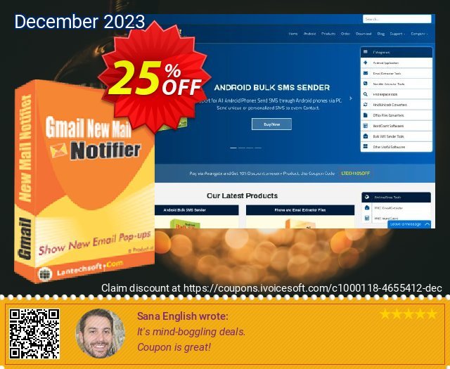 LantechSoft Gmail New Mail Notifier discount 25% OFF, 2024 Easter Day offering sales. Christmas Offer
