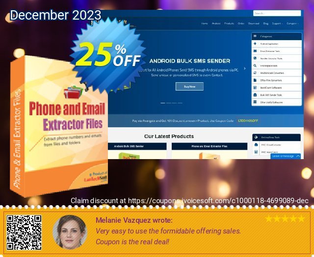 Get 10% OFF Phone and Email Extractor Files offering sales