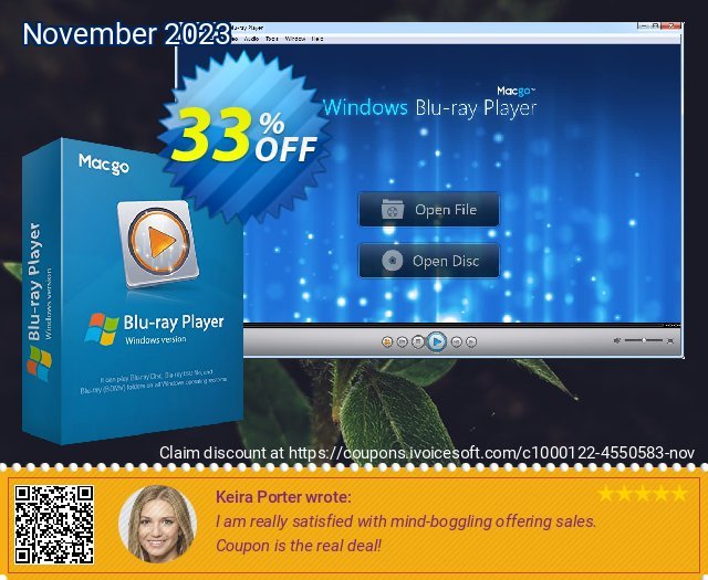 Macgo Windows Blu-ray Player Standard 气势磅礴的 产品销售 软件截图