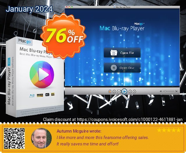 Macgo Mac Blu-ray Player Pro 了不起的 产品销售 软件截图