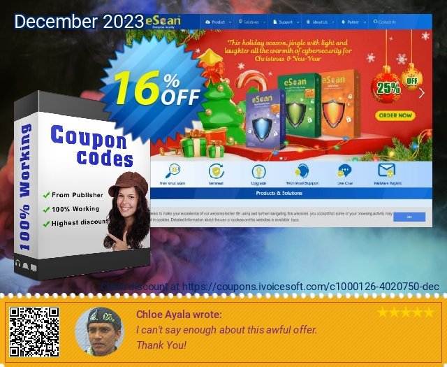 eScan Antivirus (AV) Home User Version discount 16% OFF, 2022 New Year's Day offering sales. eScan All SOHO Promotions