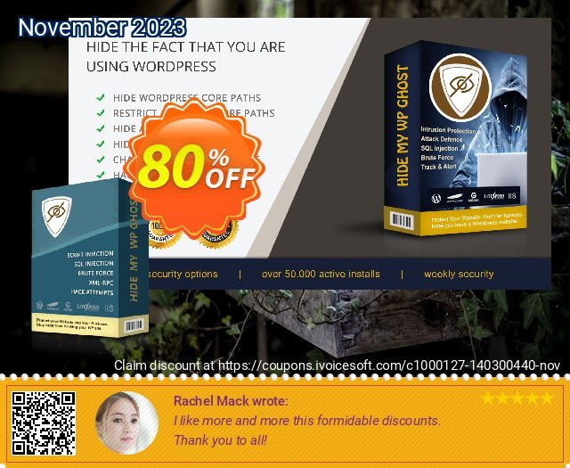 Hide My WP Ghost discount 80% OFF, 2022 Happy New Year promo sales. 80% OFF Hide My WP Ghost, verified