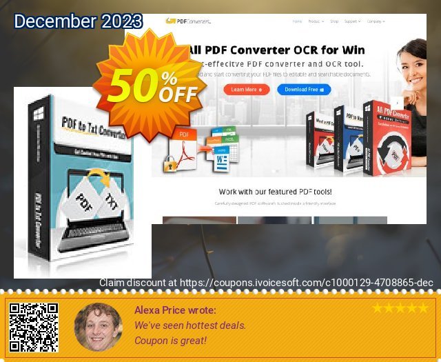 PDFtoTxt Converter mengagetkan kupon diskon Screenshot