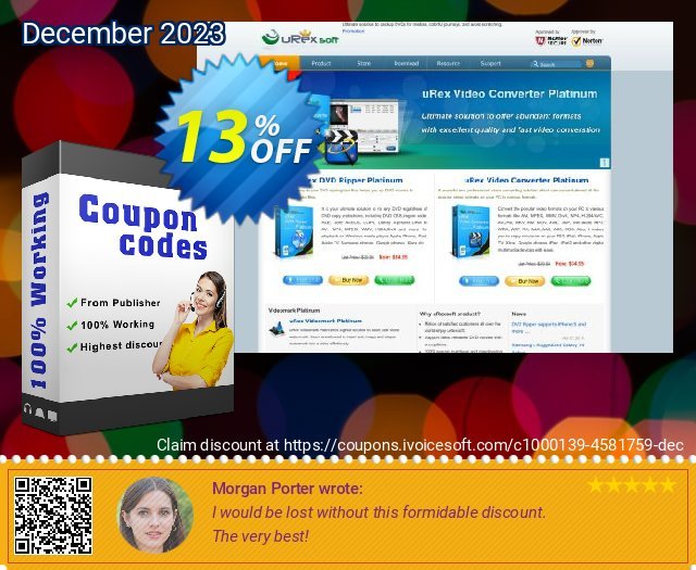 uRex Videomark Platinum + Free Gift discount 13% OFF, 2024 World Backup Day offering sales. 5 USD OFF