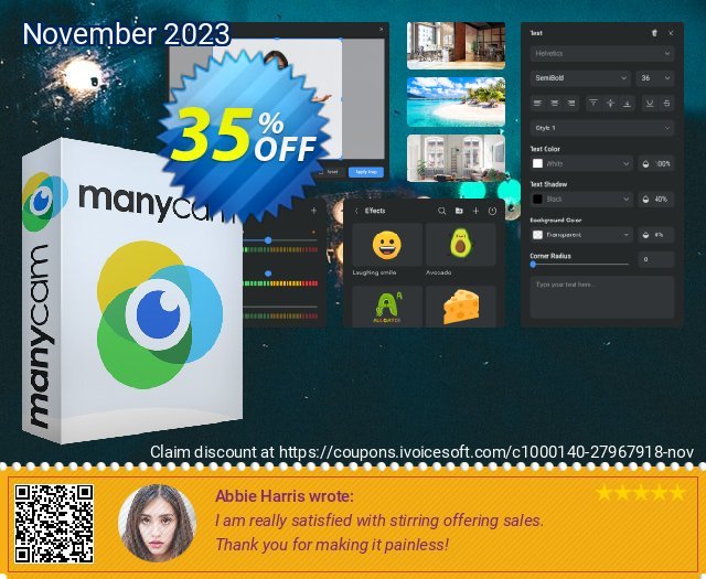 ManyCam Enterprise (3 users) Lifetime teristimewa kupon diskon Screenshot