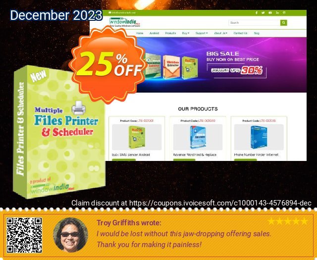 Get 25% OFF WindowIndia Multiple Files Printer and Scheduler offering sales