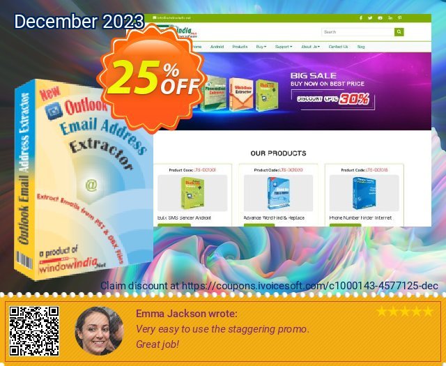 WindowIndia Outlook Email Address Extractor ausschließenden Außendienst-Promotions Bildschirmfoto