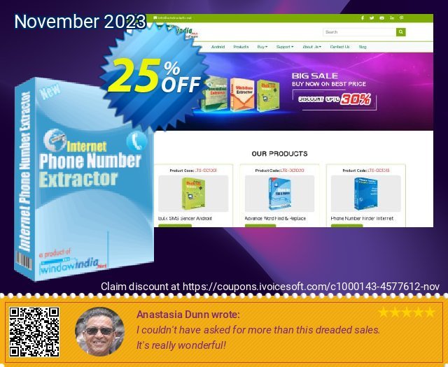 WindowIndia Internet Phone Number Extractor 美妙的 产品销售 软件截图