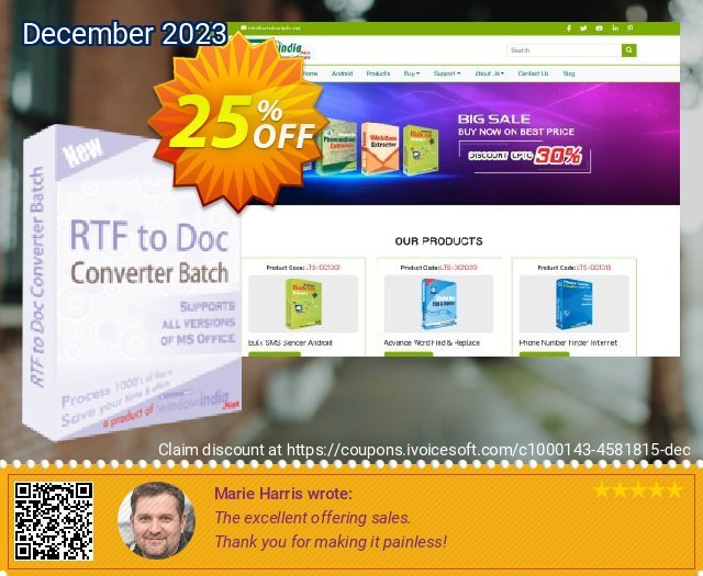 WindowIndia RTF TO DOC Converter Batch super Verkaufsförderung Bildschirmfoto