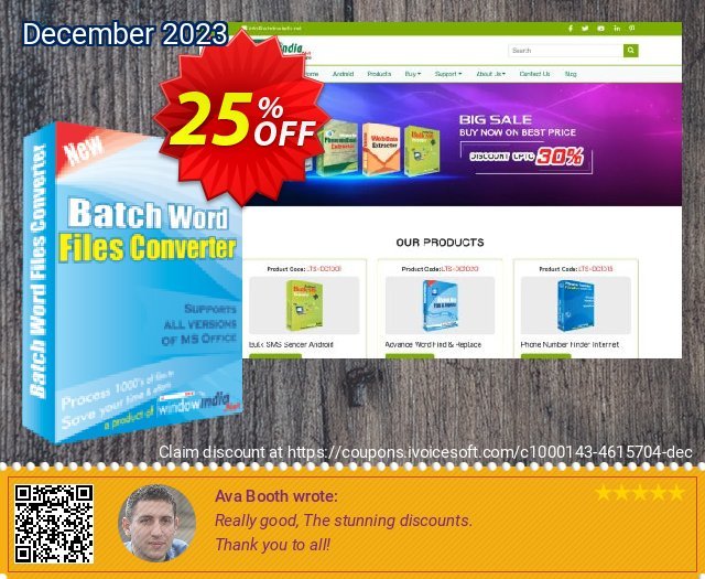WindowIndia Batch Word Files Converter discount 25% OFF, 2024 Spring offering sales. Christmas OFF