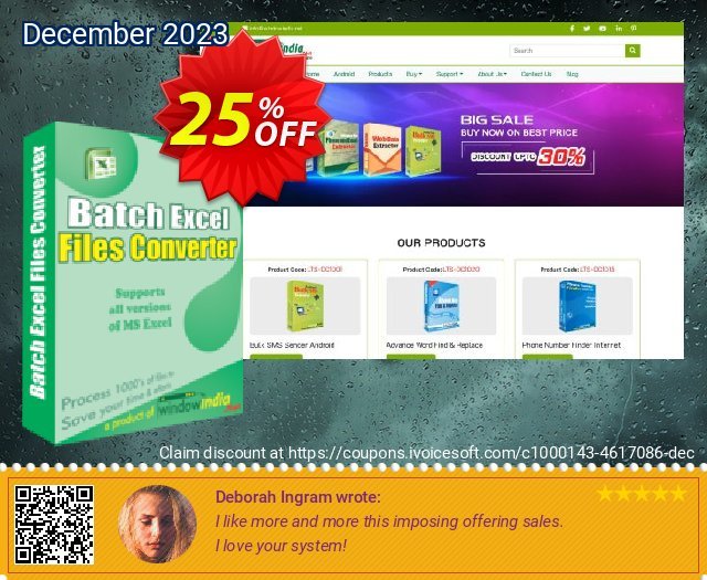 WindowIndia Batch Excel Files Converter discount 25% OFF, 2024 April Fools' Day offering discount. Christmas OFF
