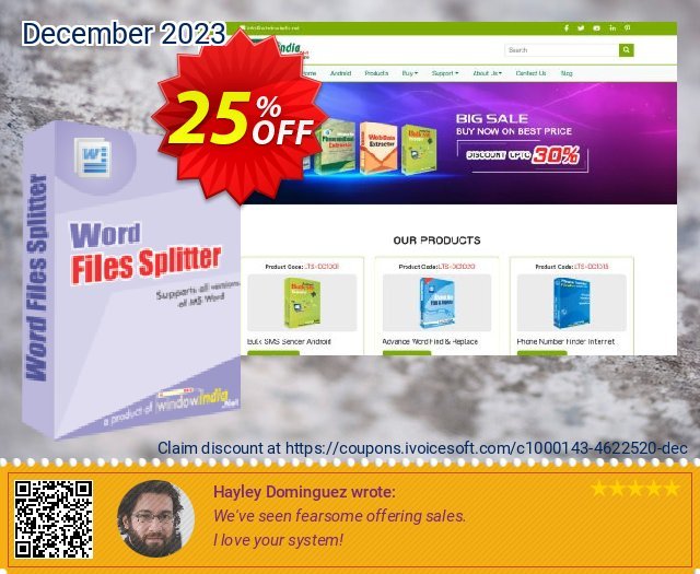 WindowIndia Word Files Splitter megah promo Screenshot