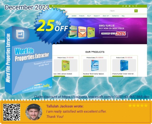 WindowIndia Word File Properties Extractor khusus promo Screenshot