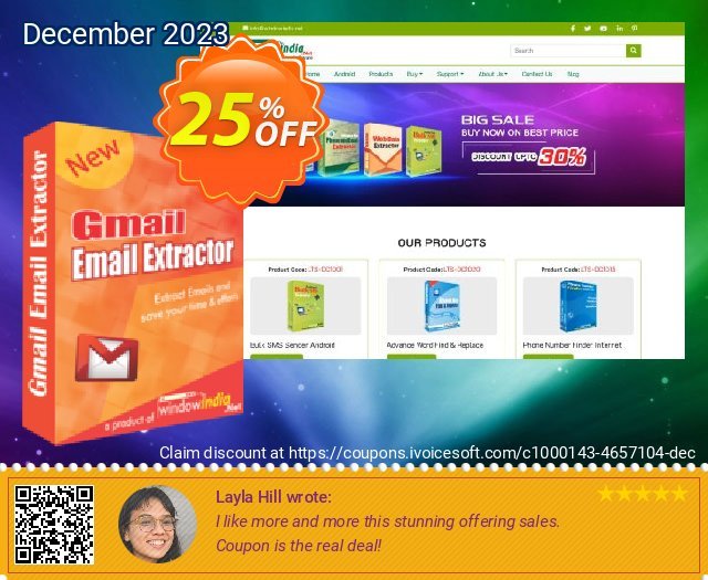 WindowIndia Gmail Email Extractor 素晴らしい 昇進させること スクリーンショット