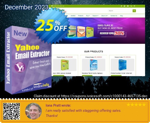 WindowIndia Yahoo Email Extractor ausschließlich Preisnachlässe Bildschirmfoto