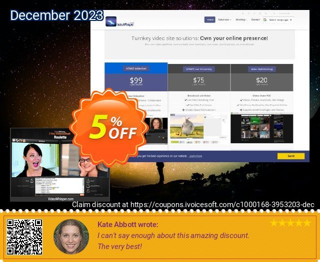 Video Chat Roulette Monthly Rental with Premium1 Hosting beeindruckend Außendienst-Promotions Bildschirmfoto