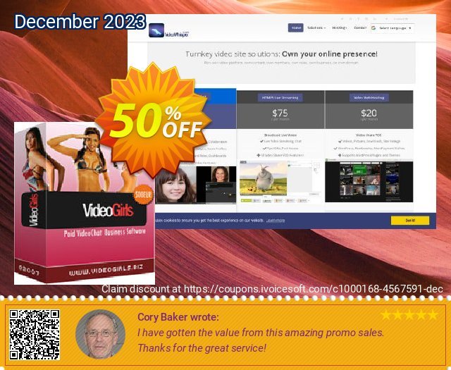 Get 5% OFF VideoGirls BiZ Turnkey PPV Video Chat Script Monthly Rental discount