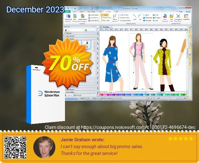 EdrawMax - Fashion Sketches discount 70% OFF, 2022 National Savings Day offering sales. Fashion Sketches Subscription License Excellent sales code 2022