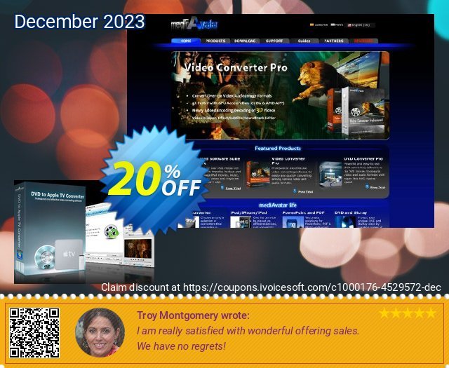 mediAvatar DVD to Apple TV Converter discount 20% OFF, 2022 January offer. mediAvatar DVD to Apple TV Converter stunning deals code 2022