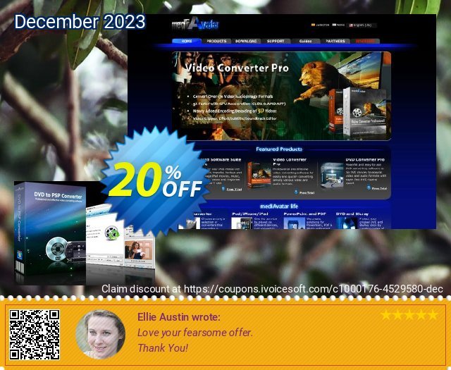 mediAvatar DVD to PSP Converter discount 20% OFF, 2022 Christmas offer. mediAvatar DVD to PSP Converter excellent offer code 2022