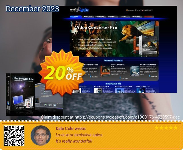 mediAvatar iPad Software Suite erstaunlich Verkaufsförderung Bildschirmfoto