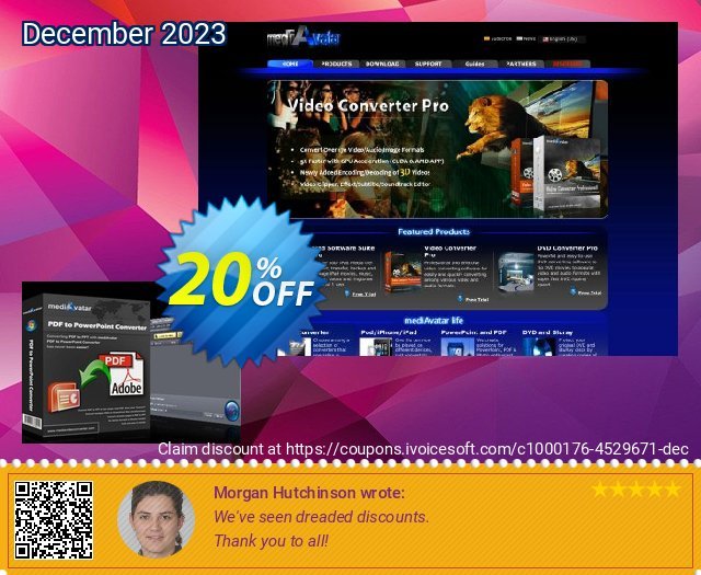 mediAvatar PDF to PowerPoint Converter discount 20% OFF, 2024 April Fools' Day offering sales. mediAvatar PDF to PowerPoint Converter dreaded offer code 2024