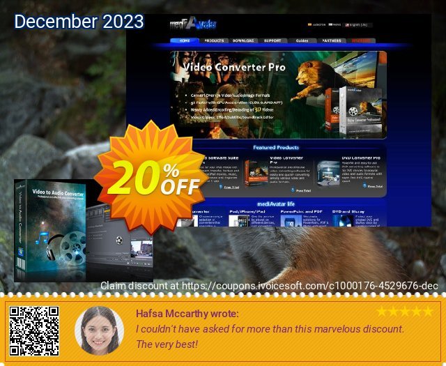 mediAvatar Video to Audio Converter umwerfende Promotionsangebot Bildschirmfoto