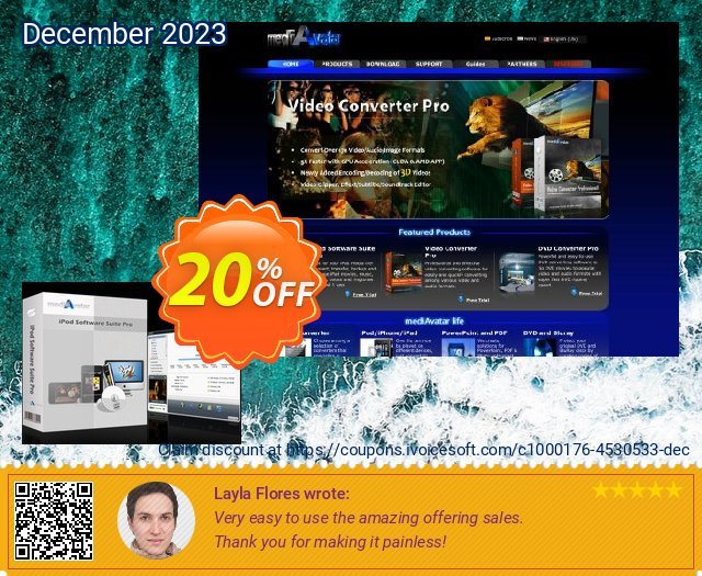 mediAvatar iPod Software Suite Pro for Mac discount 20% OFF, 2024 April Fools' Day offering sales. mediAvatar iPod Software Suite Pro for Mac special discount code 2024