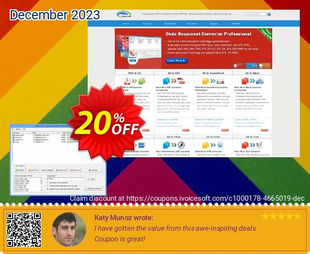 Get 20% OFF Okdo All to Image Converter Professional offering sales