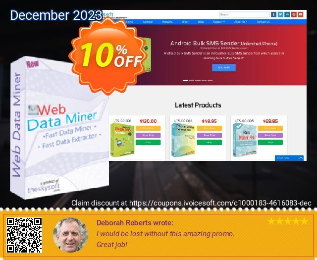 TheSkySoft Web Data Miner discount 10% OFF, 2024 April Fools' Day promotions. 10%Discount