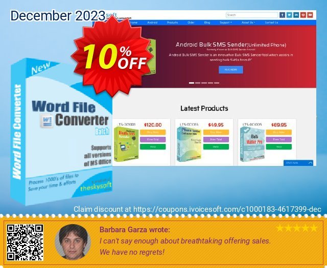 TheSkySoft Word File Converter Batch discount 10% OFF, 2024 Spring offering sales. 10%Discount