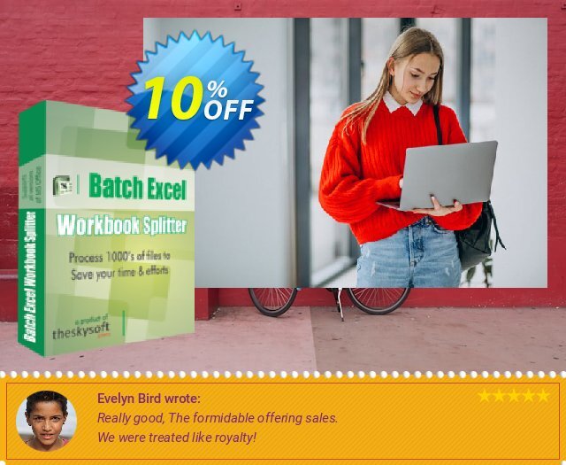 TheSkySoft Batch Excel Workbook Splitter discount 10% OFF, 2024 April Fools' Day offering sales. 10%Discount