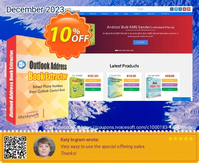 TheSkySoft Outlook Address Book Extractor discount 10% OFF, 2024 April Fools' Day deals. 10%Discount