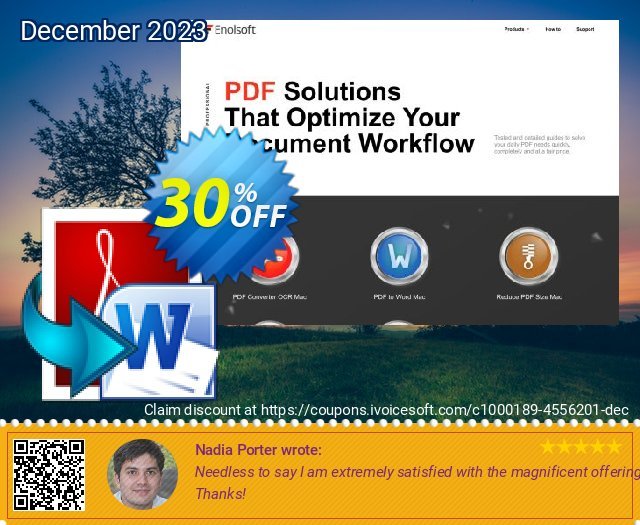 Enolsoft PDF to Word for Mac discount 30% OFF, 2022 Working Day offer. Enolsoft PDF to Word for Mac special offer code 2022