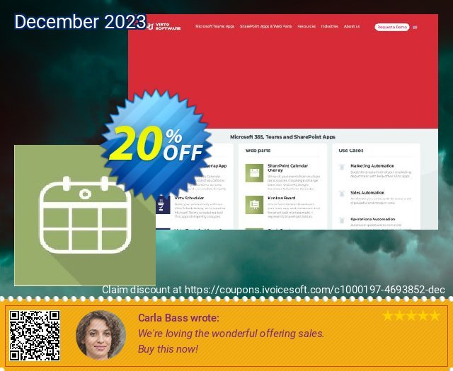Dev. Virto Mini Calendar for SP2016 teristimewa kupon Screenshot