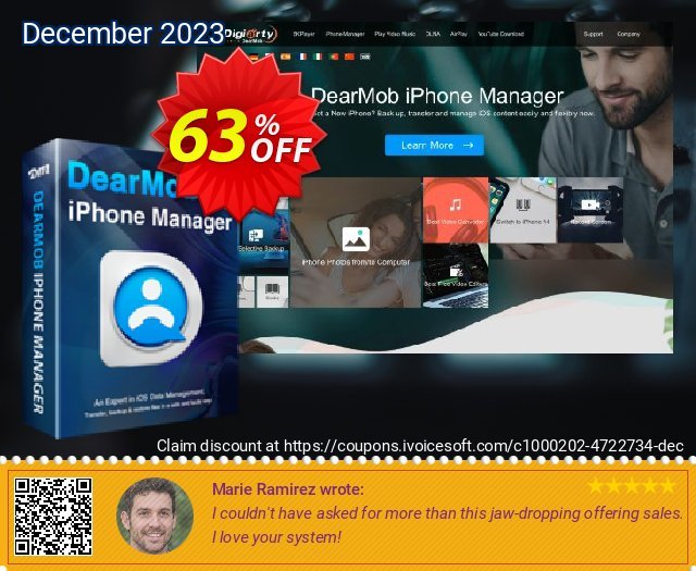 DearMob iPhone Manager (Lifetime 2 Macs) 令人印象深刻的 产品销售 软件截图