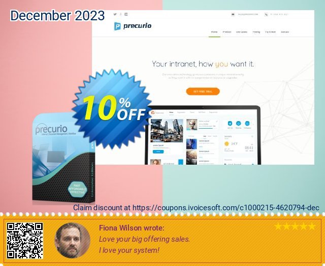 Precurio PRO200 Annum erstaunlich Verkaufsförderung Bildschirmfoto