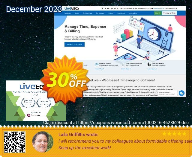 TimeLive Hosted Enterprise (Unlimited Users) verwunderlich Preisreduzierung Bildschirmfoto