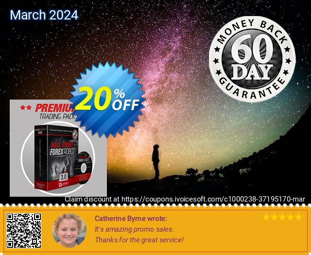 WallStreet Forex Robot 3.0 - PREMIUM Pack discount 20% OFF, 2024 Mother's Day offering sales. WallStreet Forex Robot 3.0 - PREMIUM Pack Dreaded promotions code 2024