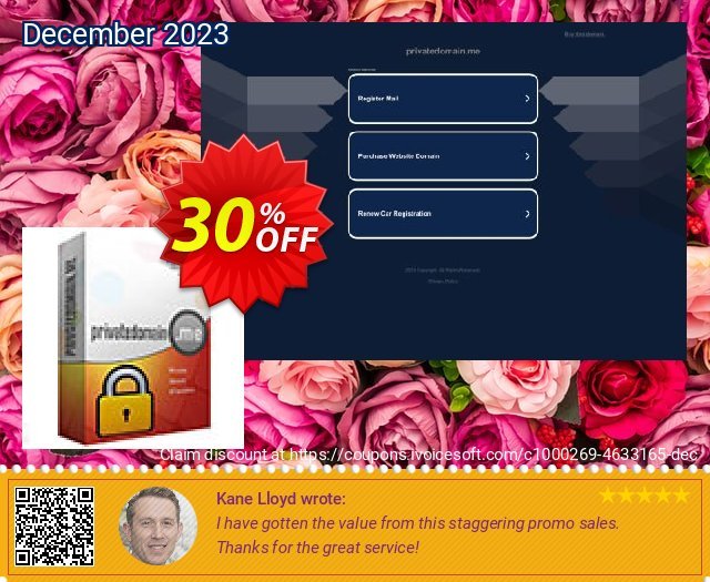 privatedomain.me - Large Subscription Package (5 years) ausschließenden Preisnachlässe Bildschirmfoto